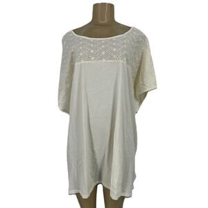 NEW Torrid Plus Size 4X Women COTTON EYELET INSET DOLMAN SHORT SLEEVE TEE AC10